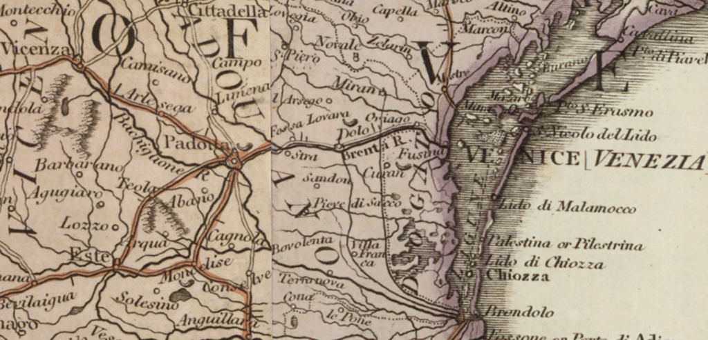 Mappa storica riviera del brenta